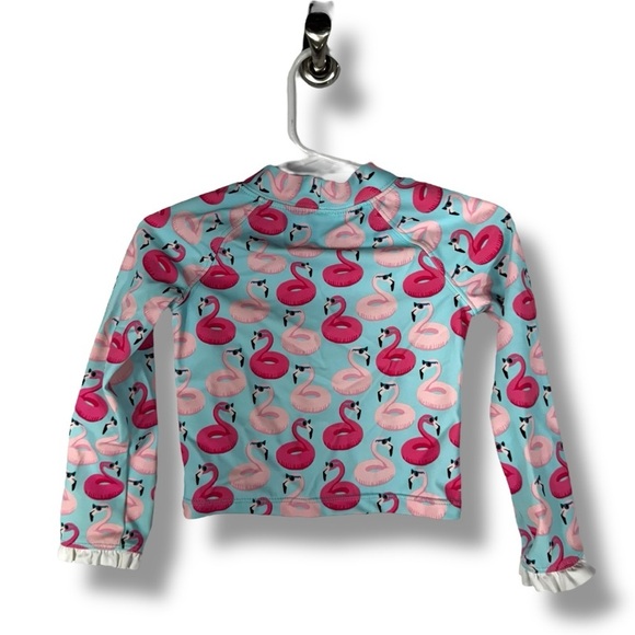 Janie & Jack Long Sleeve Rash Guard, Floaty Flamingo Print, Size 18-24 Months - Picture 11 of 11